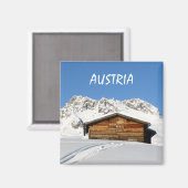 Aimant Autriche Hiver dans les Alpes en Lech Souvenir (Recto/Verso)