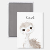 Aimant Autruche Animale Mignonne Douce (Recto/Verso)