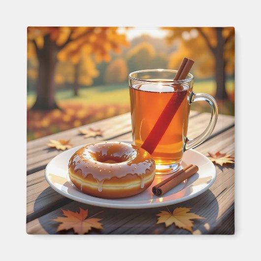 Aimant Autumn Blessings | Cider and Donut (Devant)