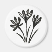 Aimant Autumn Crocus – Ink Brush Botanical Trio on (Devant)