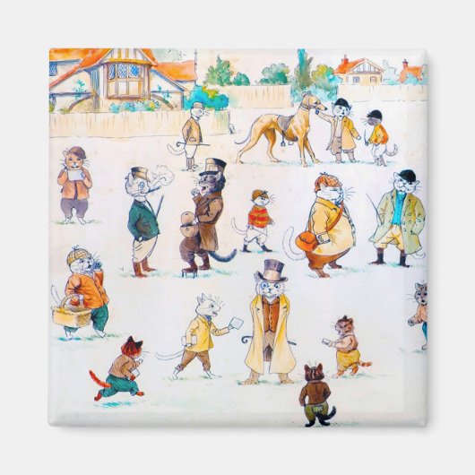 Aimant Aux courses de Cat-Town, Louis Wain (Devant)