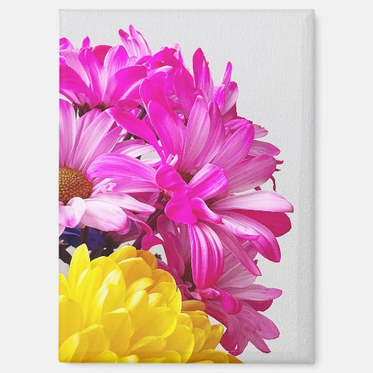 Aimant aux fleurs roses et jaunes - Les Dabs de Ma (Recto)