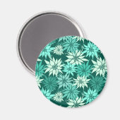 Aimant aux fleurs turquoise (Recto/Verso)