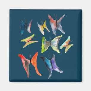Aimant aux papillons couleur aquarelle