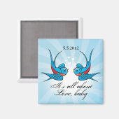 Aimant Avales de tatouage Enregistrer le Mariage de date (Recto/Verso)