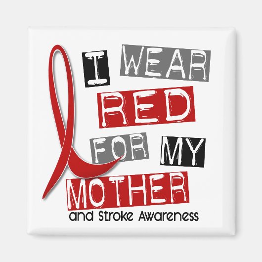 AIMANT AVC JE PORTE ROUGE POUR MA MÈRE 37 (Devant)