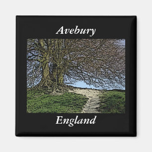 Aimant Avebury, WILTSHIRE, Angleterre. Arbre et chemin