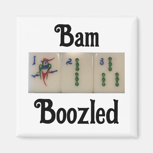 Aimant avec carreaux de bambou - mahjong - bambou (Devant)