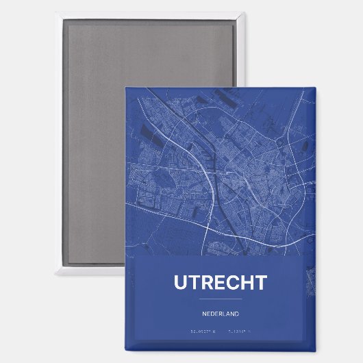 Aimant avec carte Utrecht (Recto/Verso)