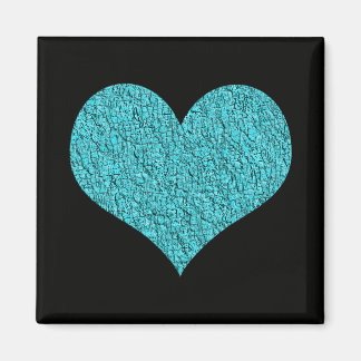 Aimant avec coeur de texture bleue