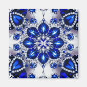 Aimant avec couleur Bleu Blanc Design (Devant)