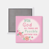 Aimant Avec Dieu, tout est possible (Recto/Verso)