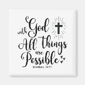 Aimant Avec Dieu toutes les choses sont possibles - Matth (Devant)