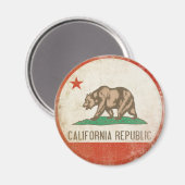 Aimant avec Distressed California Republic (Recto/Verso)