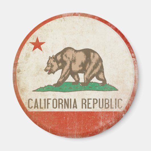 Aimant avec Distressed California Republic (Devant)