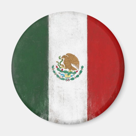 Aimant avec Distressed Drapeau du Mexique (Devant)