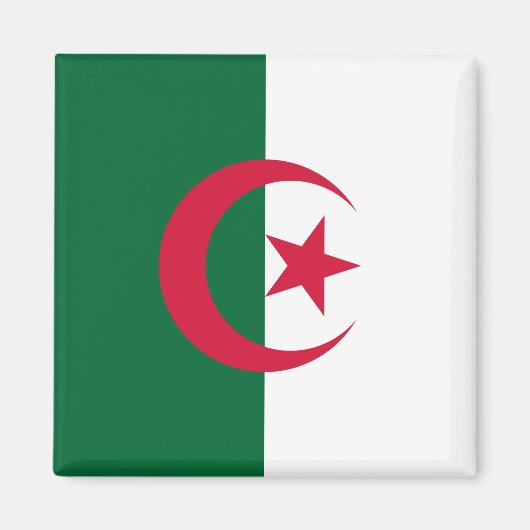 Aimant avec Drapeau d'Algérie (Devant)