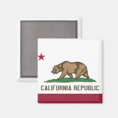 Aimant avec Drapeau de Californie Etat - USA (Recto/Verso)