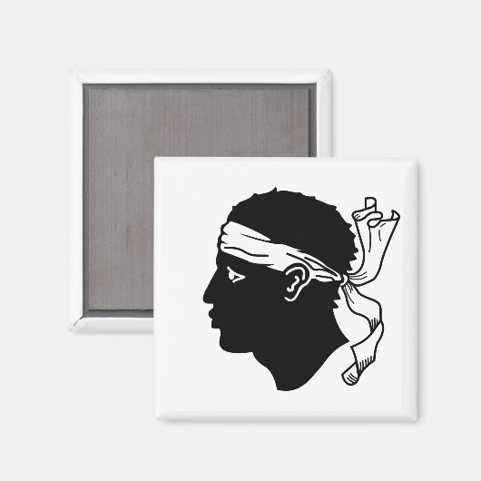 Aimant avec Drapeau de Corse, France (Recto/Verso)