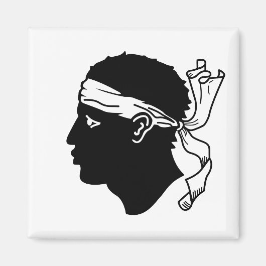 Aimant avec Drapeau de Corse, France (Devant)