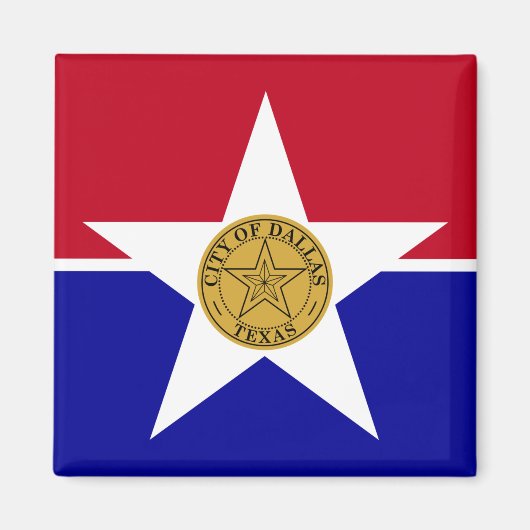 Aimant avec Drapeau de Dallas, Texas, USA (Devant)