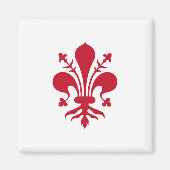 Aimant avec Drapeau de Florence, Toscane, Italie (Devant)