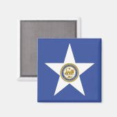 Aimant avec Drapeau de Houston, Texas, USA (Recto/Verso)