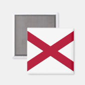 Aimant avec Drapeau de l'Etat de l'Alabama - USA (Recto/Verso)