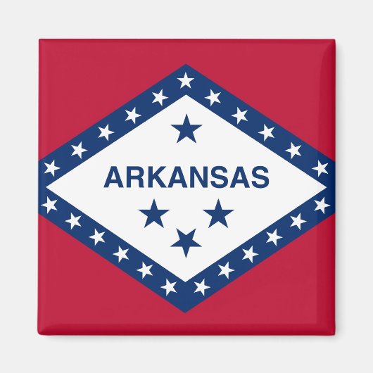 Aimant avec Drapeau de l'État de l'Arkansas - État (Devant)
