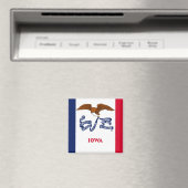 Aimant avec drapeau de l'État de l'Iowa - États-Un (In Situ (Lave-vaisselle))