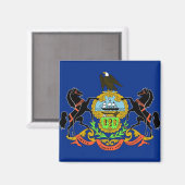 Aimant avec drapeau de l'État de Pennsylvanie - Ét (Recto/Verso)
