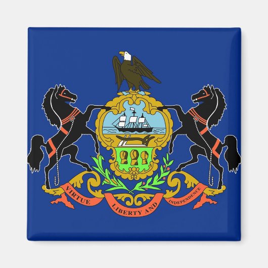Aimant avec drapeau de l'État de Pennsylvanie - Ét (Devant)