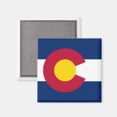 Aimant avec Drapeau de l'Etat du Colorado - USA (Recto/Verso)