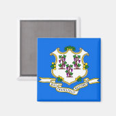 Aimant avec drapeau de l'État du Connecticut - Éta (Recto/Verso)