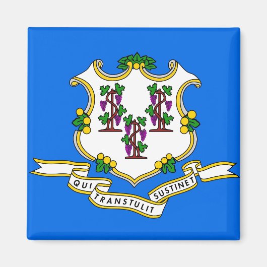 Aimant avec drapeau de l'État du Connecticut - Éta (Devant)