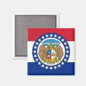 Aimant avec drapeau de l'État du Missouri - États- (Recto/Verso)