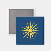 Aimant avec drapeau de Macédoine, Grèce (Recto/Verso)