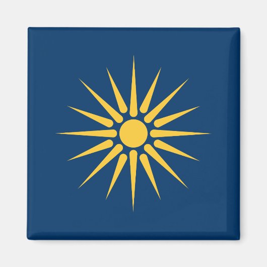 Aimant avec drapeau de Macédoine, Grèce (Devant)