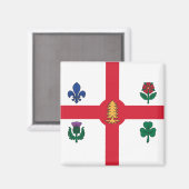 Aimant avec drapeau de Montréal, Canada (Recto/Verso)