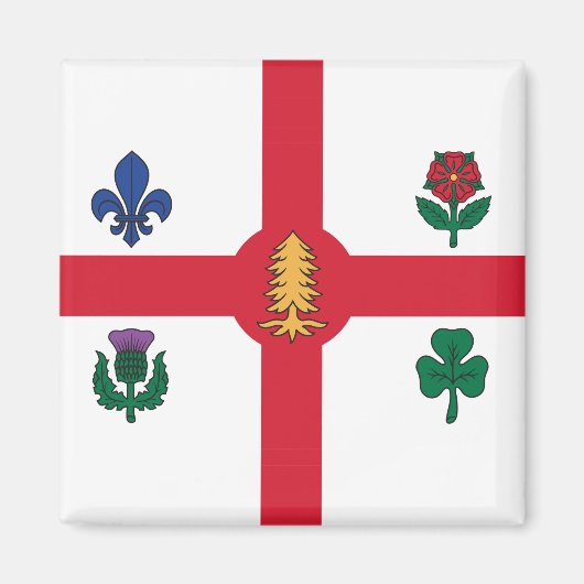 Aimant avec drapeau de Montréal, Canada (Devant)