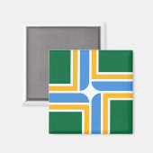 Aimant avec drapeau de Portland, Oregon, États-Uni (Recto/Verso)