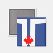 Aimant avec drapeau de Toronto, Canada (Recto/Verso)