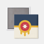 Aimant avec Drapeau de Tulsa, Oklahoma (Recto/Verso)