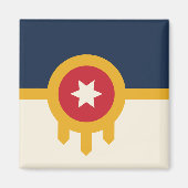 Aimant avec Drapeau de Tulsa, Oklahoma (Devant)