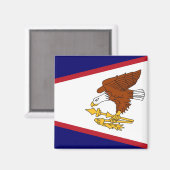 Aimant avec Drapeau des Samoa américaines - USA (Recto/Verso)