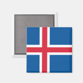 Aimant avec Drapeau d'Islande (Recto/Verso)