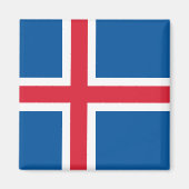 Aimant avec Drapeau d'Islande (Devant)
