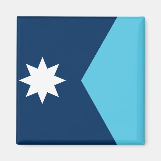 Aimant avec drapeau du Minnesota, États-Unis (Devant)