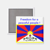 Aimant avec drapeau du Tibet (Recto/Verso)