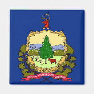Aimant avec Drapeau du Vermont - États-Unis